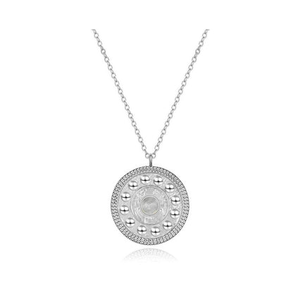 Silver mandala necklace - different stones