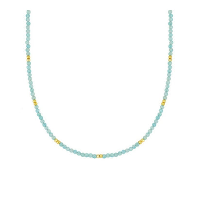 Collar Tiana oro- diferentes piedras