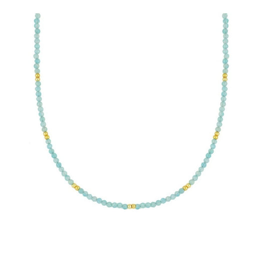 Collar Tiana oro- diferentes piedras