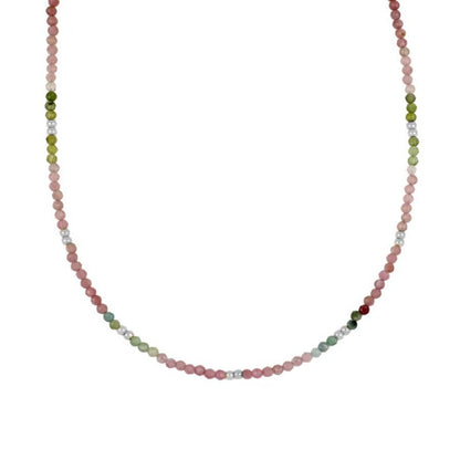Collar Tiana plata- diferentes piedras
