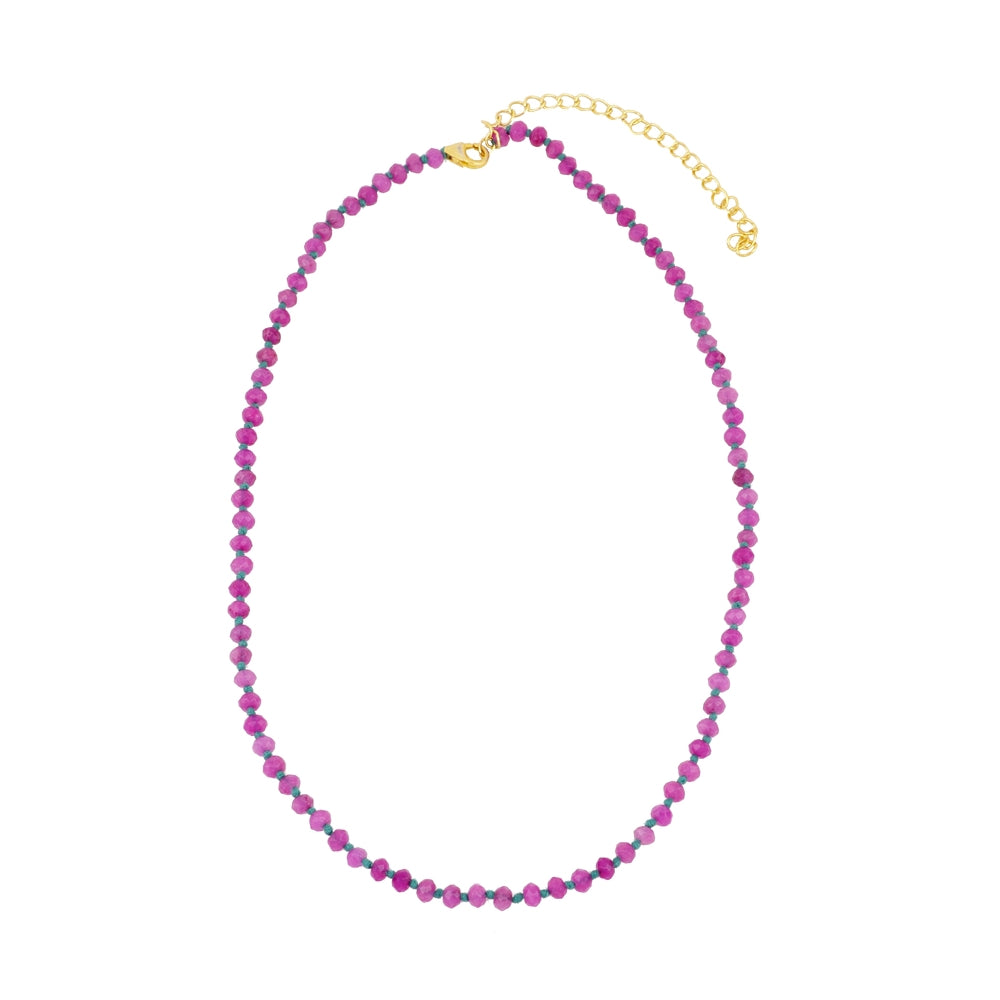 Mataró necklace with fuchsia chalcedony