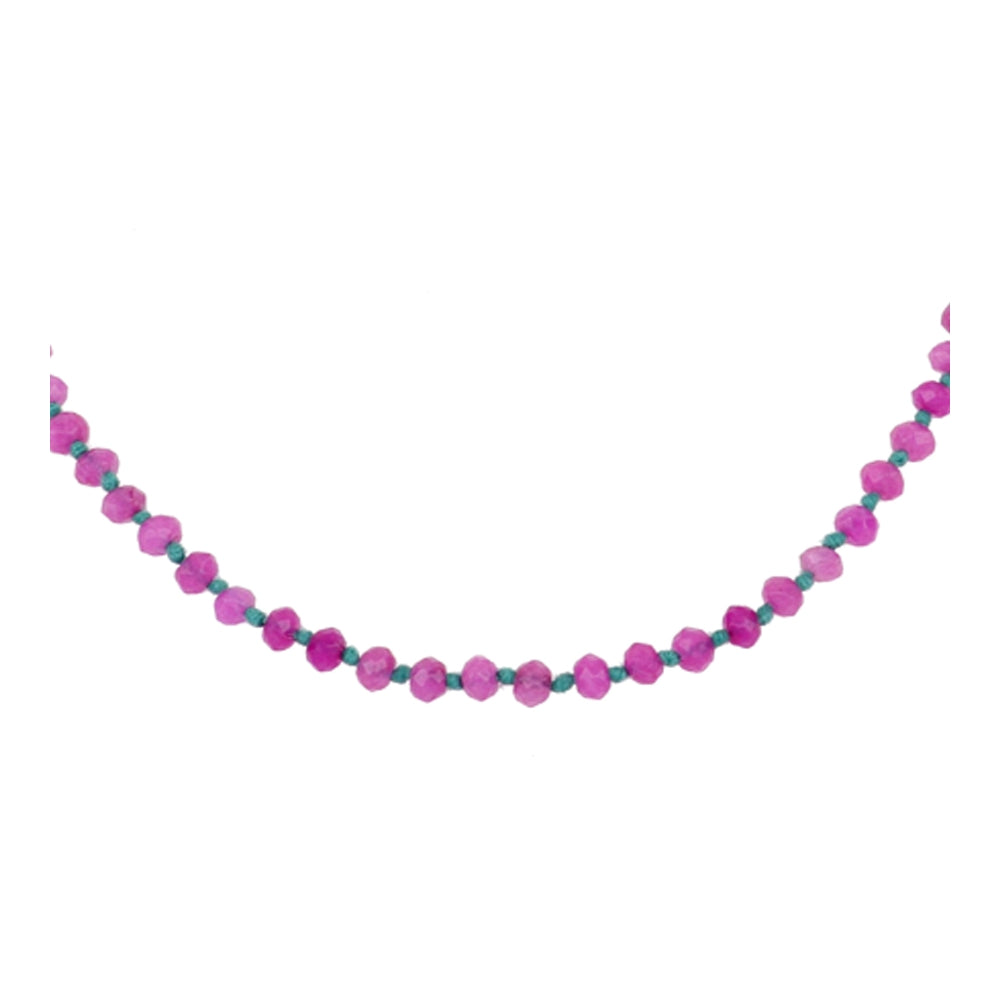 Mataró necklace with fuchsia chalcedony