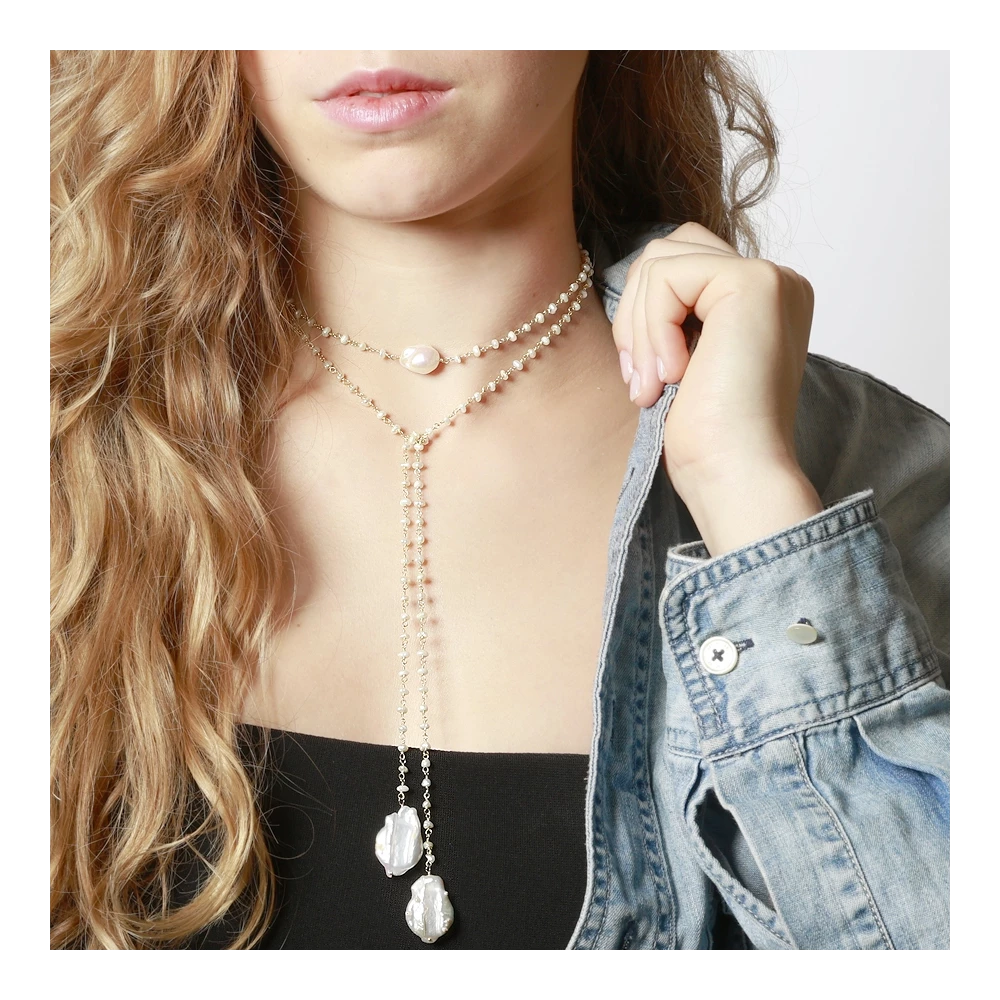 Blossom Gold Necklace - assorted stones