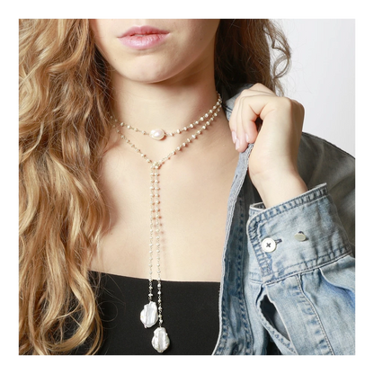 Blossom Gold Necklace - assorted stones