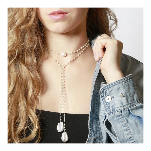 Blossom Silver Necklace - assorted stones