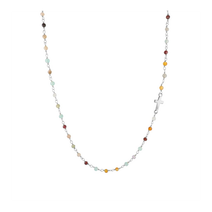 Long Silver Badalona Necklace - various stones