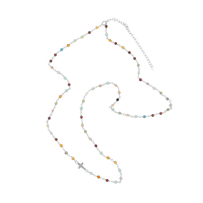 Long Silver Badalona Necklace - various stones