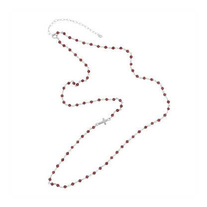 Long Silver Badalona Necklace - various stones
