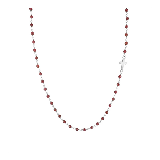 Collar Badalona largo Plata - diferentes piedras