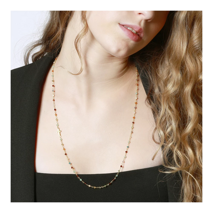 Badalona long necklace Gold - assorted stones