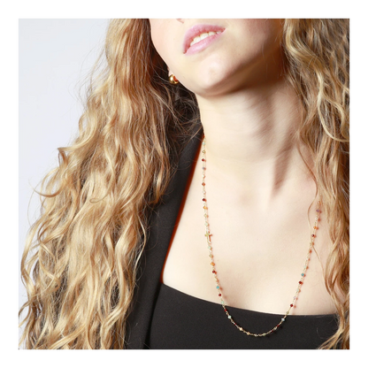 Badalona long necklace Gold - assorted stones