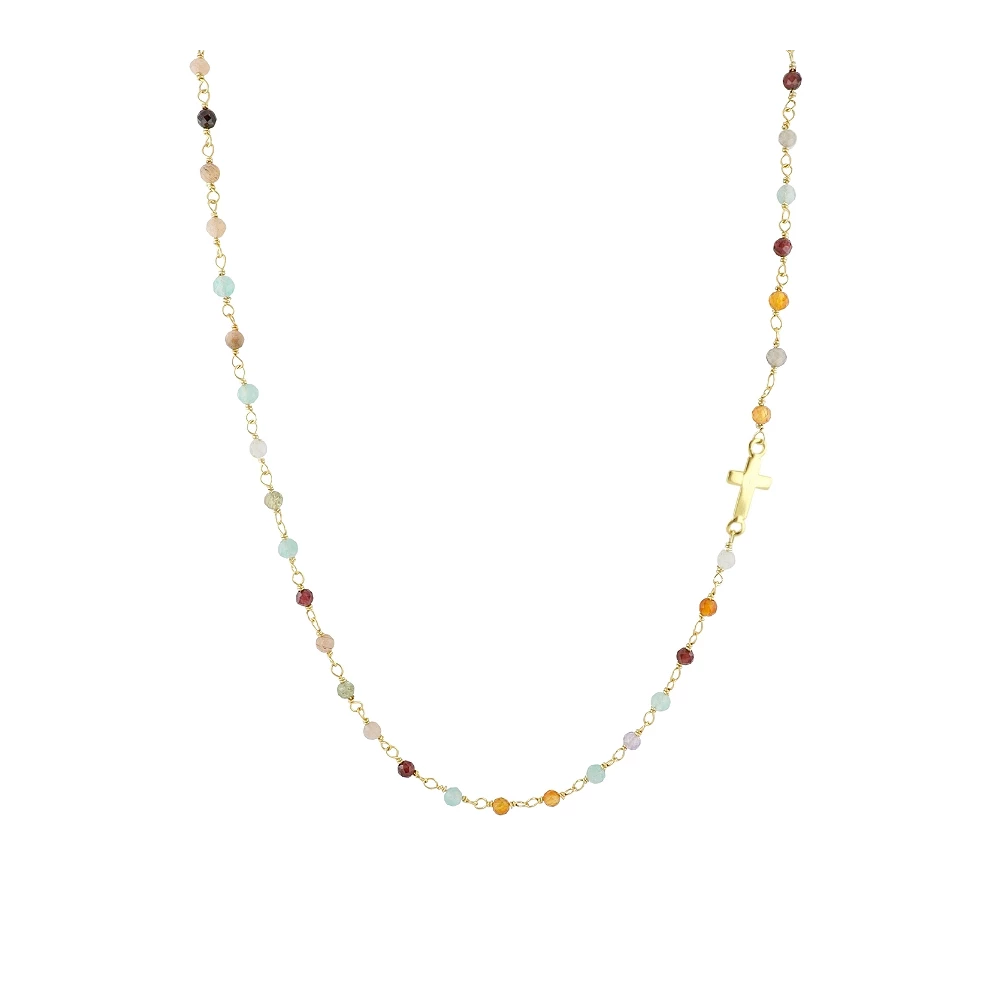 Badalona long necklace Gold - assorted stones