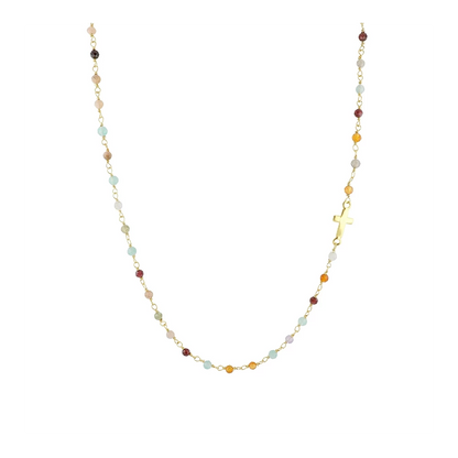 Badalona long necklace Gold - assorted stones