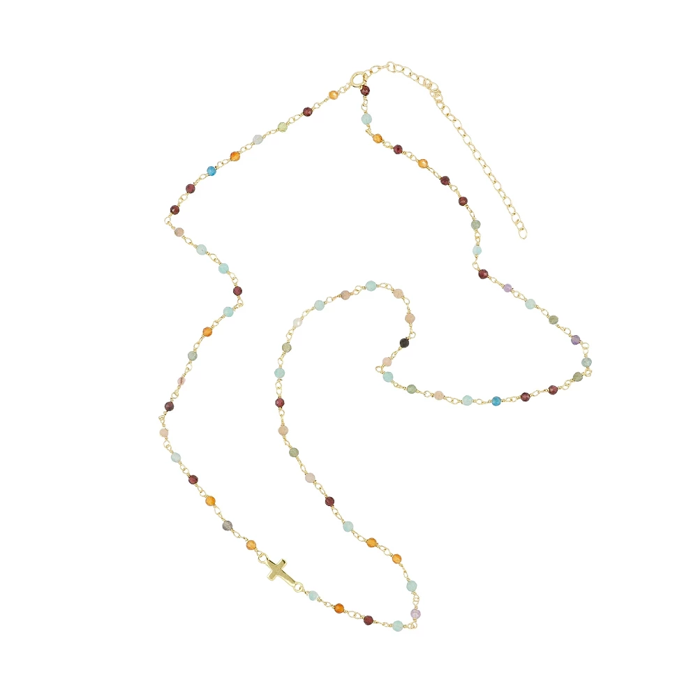 Badalona long necklace Gold - assorted stones