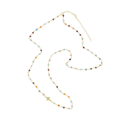 Badalona long necklace Gold - assorted stones