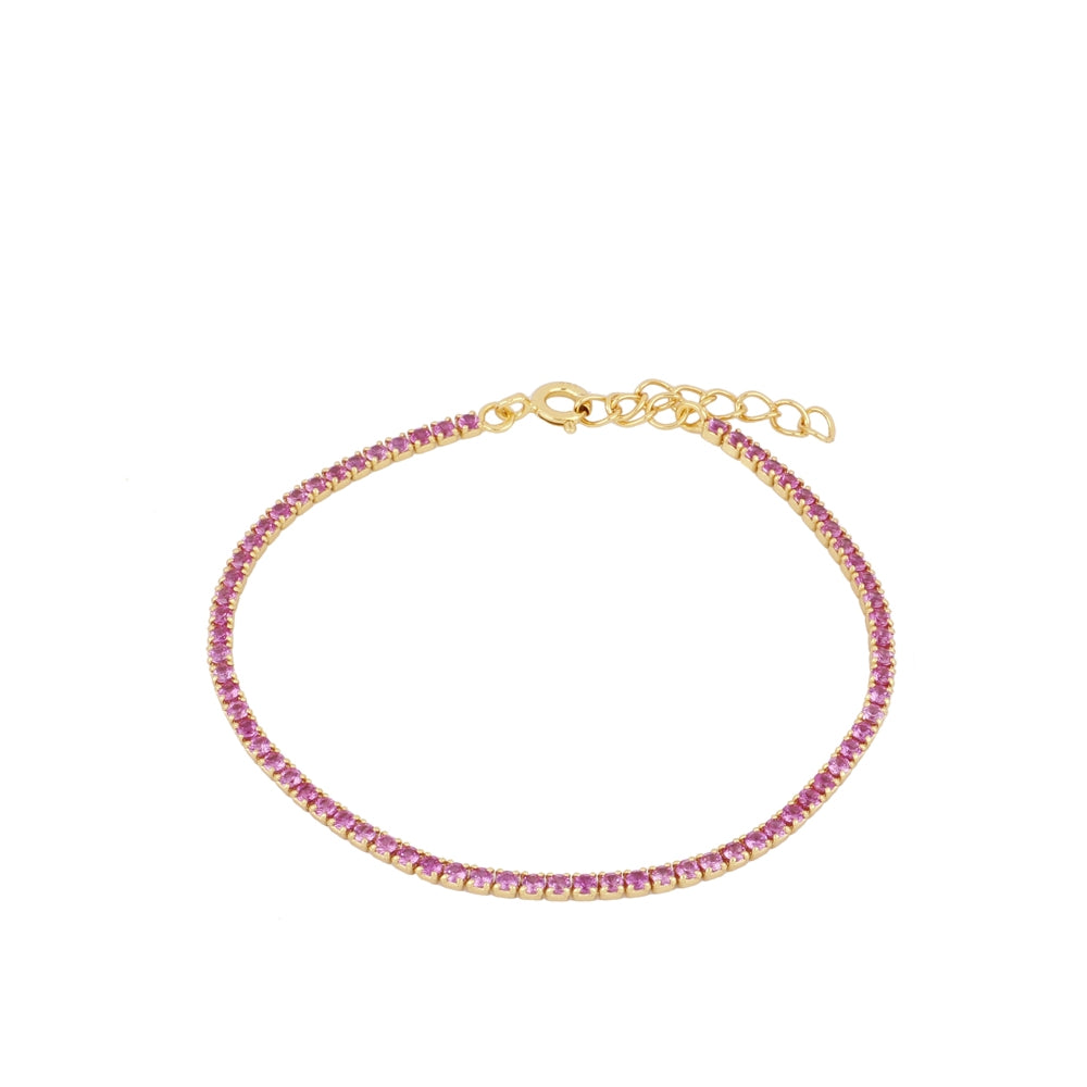 Riviere pink zirconia bracelet