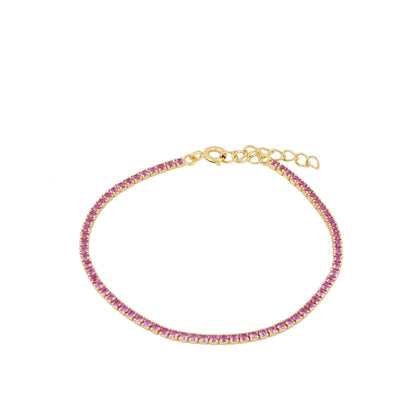 Riviere gold bracelet - different zircons